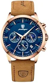 Relógio Masculino "Master Elite" – Luxo e Sofisticação com Pulseira de Couro Legítimo, Aço Inoxidável 316L, Visor Cristal Hardlex, Cronômetro, Calendário e Resistência à Água 3ATM – Design Premium