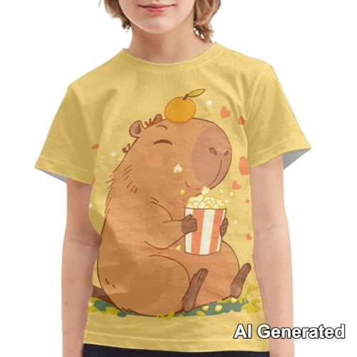 Image of Xhuibop Kids Tshirts Girls Boys 3-16 Years Summer Clothes for Teens Loose Fitting Tops
