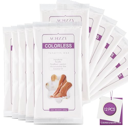 Achzzy Natural Paraffin Wax Refills, 12 Pack Paraffin Wax Blocks of Unscented for Paraffin Bath, Paraffin Wax for Hand and Feet for Deep Hydration, Moisturizing and Nourish (Unscented)