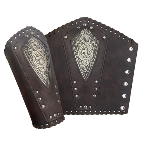 Protectores de brazo medievales ajustables para hombres que buscan disfraces realistas 6