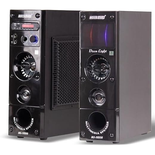 MS-10500 110W 2.0 Channel Wired Tower Speaker Black