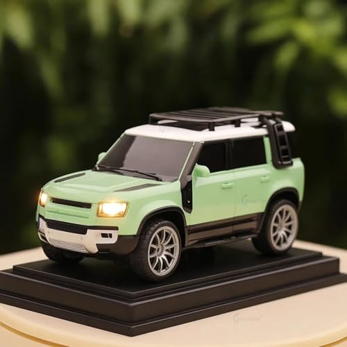 Image of GRAPHENE 1:32 Land Rover Defender Die Cast SUV Scale Realistic Miniature Model Vehicle Toy Alloy Metal Friction Car Pull Back Action Openable Doors with Light & Music Best Gifts for Kids