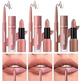 9PCS All-in-One Makeup Lip Liner, Matte Lipstick & Velvet Gloss Combo Set- 3 in 1 Long-Lasting Nude Shades - Full Coverage, Hydrating, Non-Drying Lip Kit for Soft, Voluminous Lips (01+02+03) -  BAISEN DIARY