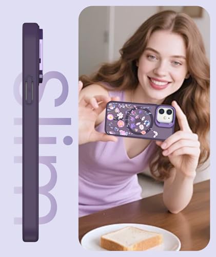 Dretal for iPhone 12 Mini / 13 Mini Case Floral,with Screen Protector,Camera Stand,Military-Grade Protection,Translucent Matte Magnetic Shockproof Flower Pattern Case for Women Girls - Colorful by Dretal - Used condition - Image 12
