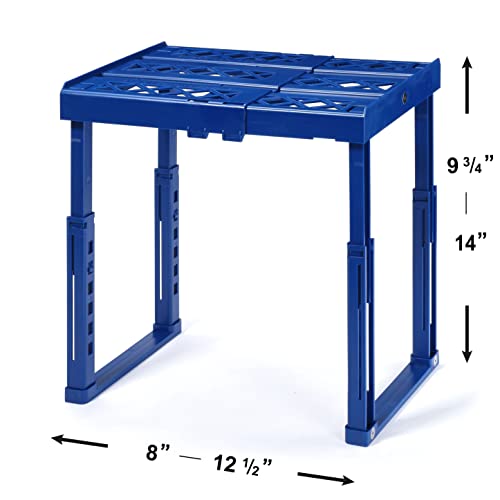 Image of Adjustable Locker Shelf Strong ABS Plastic - Width Adjusts from 8 inch-12.5 inch & Height Adjusts from 10 inch-14 inch - Patented Design - Beware of imatations - (Blue)