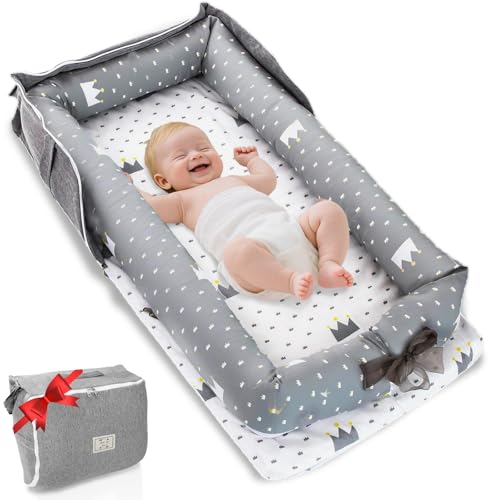 Crown Baby Lounger for 0-24 Months with Travel Strap