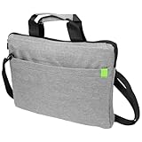 HOODANCOS Bolso Bandolera para Portátil Grande y Ligero de Tela Oxford, Maletín de Oficina para Mujer en Color Gris, Bolsa Cruzada para Trabajo, Escuela y Viaje