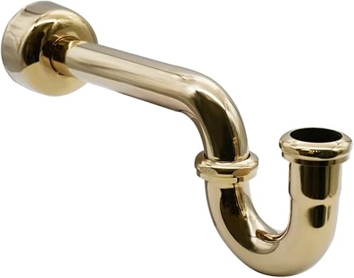 Miniatura 2 de Westbrass A400-1-01 1-12 "OD 17 Gauge P-Trap con brida de caja alta, latón pulido