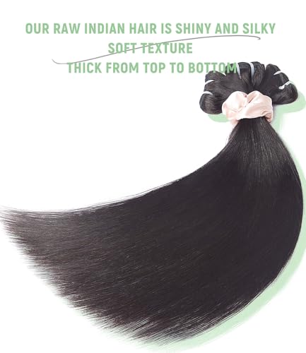 MLIP Human Hair Bundles Straight, Raw Virgin Indian Hair, Full & Natural — view 6