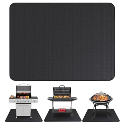 Under Grill Mats for Outdoor Grill (48 x 30 inch) Double-Sided Fireproof Mat for Under Fire Pit Mat the Perfect Grill Matt for Outdoor Grill Deck Protector and BBQ Matt for Under Grill Mat for Deck