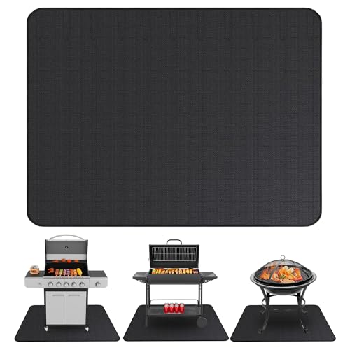 Under Grill Mats for Outdoor Grill (48 x 30 inch) Double-Sided Fireproof Mat for Under Fire Pit Mat the Perfect Grill Matt for Outdoor Grill Deck Protector and BBQ Matt for Under Grill Mat for Deck