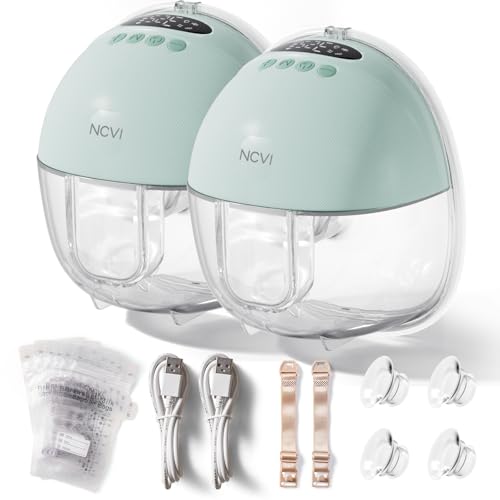 NCVI Breast Pump Hands Free, Wearable Breastfeeding Pump with Large