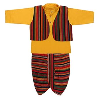 Superminis Boys Cotton Jacket, Kurta Dhoti Set