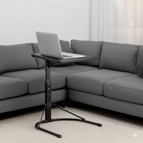 BNYD Adjustable Couch Table for Laptop and Snacks – Multi-Functional Sofa Side Table, Portable Loveseat Workspace, Personal Activity Table for Couch, Bed, or Recliner
