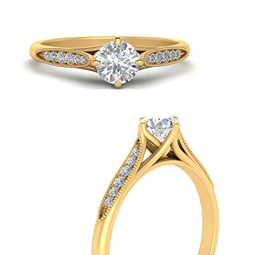Image of Choose Your Gemstone Compass Point Ring Yellow Gold Plated Round Shape Vintage Engagement Rings Ornaments for Wife Symbol of Love Clarity Comfortable US Size 4 to 12