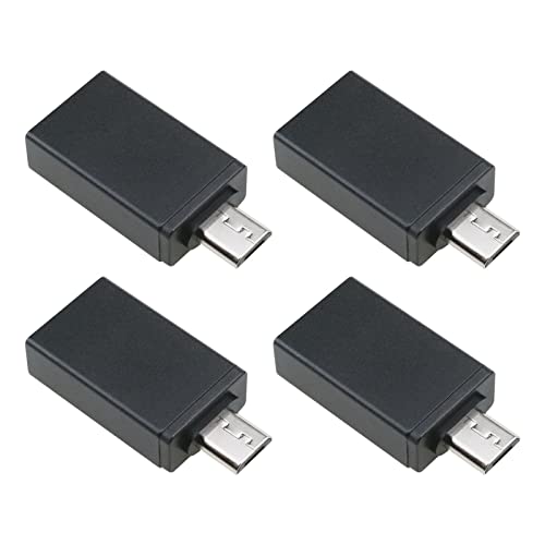 4Pcs Micro To Usb 3.0 Female Otg Adapter Compatible With Huawei Compatible With Samsung Aluminum Alloy Usb Universal Otg Adapter Black #TOP12