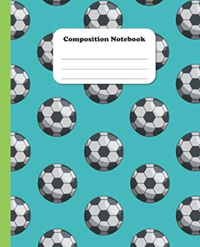 Soccer Ball Composition Notebook, 7.5x9.25, Lime Green Spine