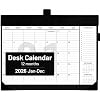 Desk Calendar 2026 Jan to Dec with Plastic Cover, Large Desktop Calendar 12x17 with to-do List, Wall Calendar Leather Hard Back, Large Ruled Block, Monthly Flip, Desk Decor, Office Supplies, Black