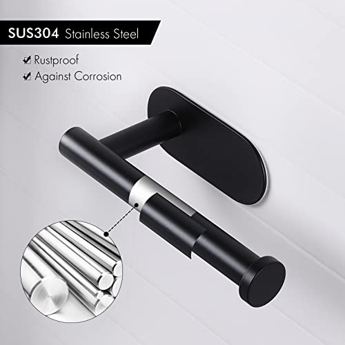 Kes Self Adhesive Toilet Paper Holder Bathroom Tissue Roll Holder Rustproof No Drill Wall Mount Matte Black, A7170-Bk #TOP2