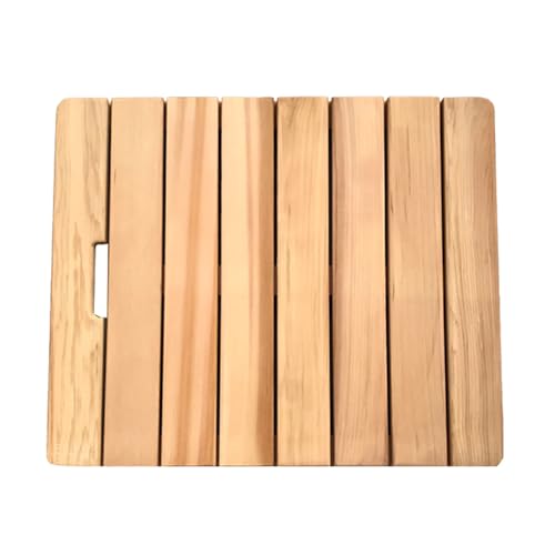QIYFOZ Wooden Shower Mat Non Slip Bathroom Floor for Bathtub Pool Use Commercial Grade Waterproof Bath,(Wooden Shower Mat for Bathroom - Non-Slip, Durable Shower Floor Mat with