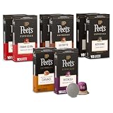 Peet's Coffee, Dark Roast Espresso Capsules Variety Pack, Compatible with Nespresso Original Machine - Intensity 8-11, 80 Count (8 Boxes of 10 Espresso Capsules)
