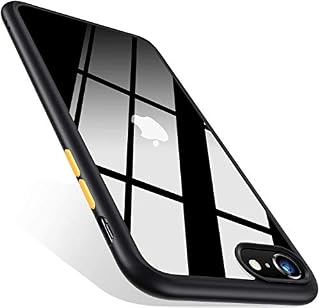 Amazon Brand - Eono Hybrid ClearCompatible with iPhone 7 Case, iPhone 8 Case, iPhone SE 2020 Case, Never-Yellowing Slim Thin Hard Protective Cover with Soft Bumper Phone Case, Black