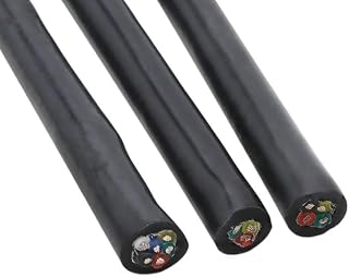 HXOUTGKP Cable de 1 M Cuadrados, 0,3, 0,5, 0,75, 1, 1,5, 2, 2,5 Mm, con Protección de Caucho de Silicona Suave, 2-6 Núcleos, Cable Dere Flexible Aislado para Altas Temperaturas, Color Negro/17Awg Sq 1