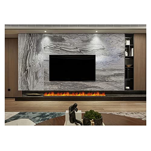 Indoor Fireplace Electric Large Fireplace Recessed Electric Fireplace 3D Adjustable Flame Metal Frame Panel with Touch Screen Vertical Fireplace Electric(L 94.5 Inch)