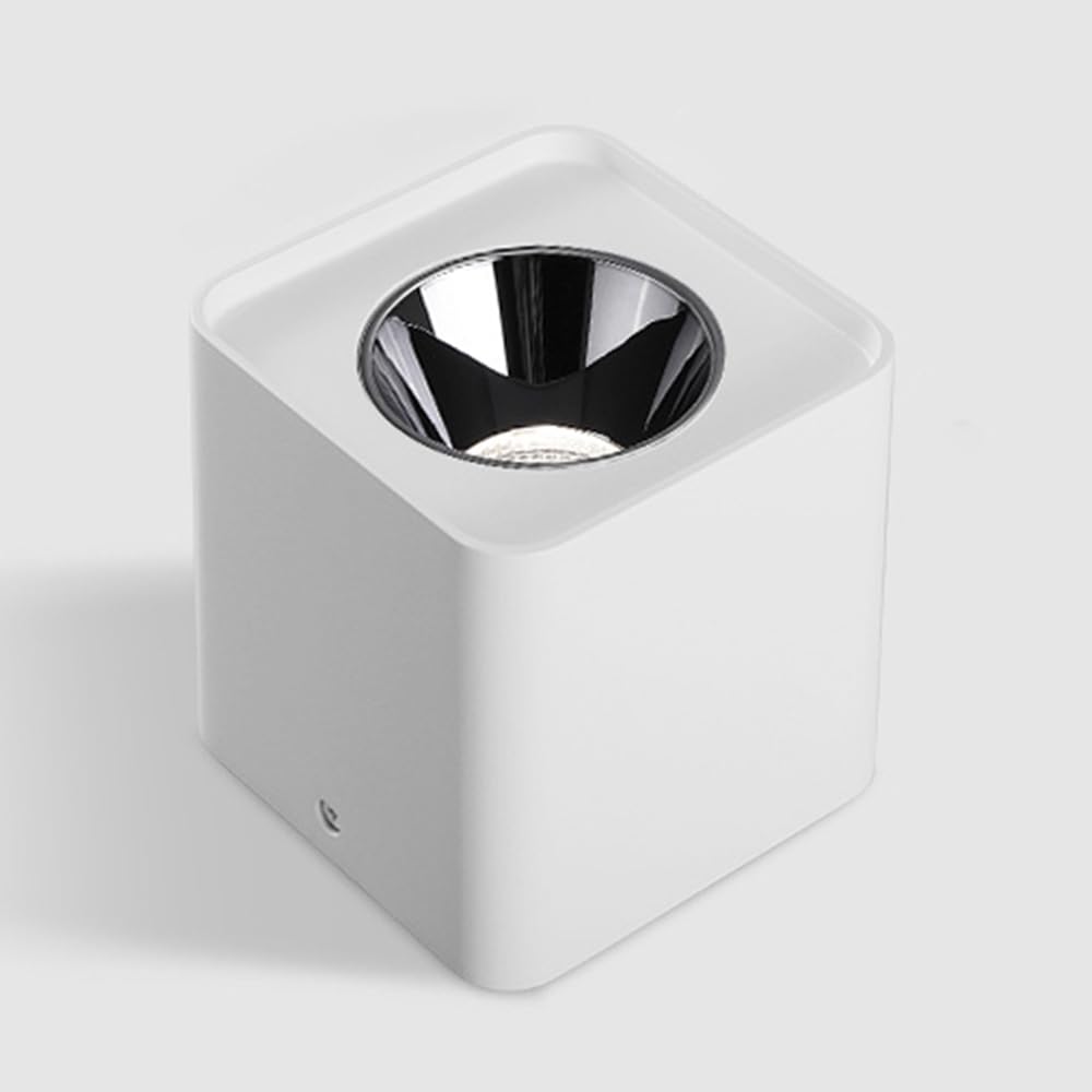 Jadssox LED-Deckenstrahler, weiß, quadratisch, Einbaustrahler, 10 W, Decken-Downlight, Akzentlampe, Aluminiumgehäuse, gerichtete Strahler für Wohnzimmer, Flur, Flur