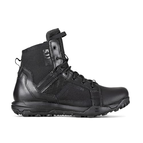 5.11 Tactical Men's Work Boots, 6-Inch, Side Zipper, All Terrain Boot, Black, Style 12439ABR