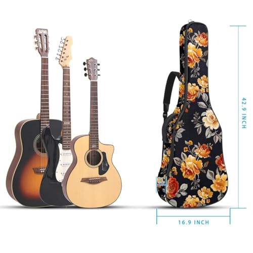 Housse guitare basse vintage floral étui de protection haut de gamme en oxford - 5