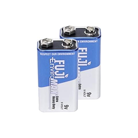 Fuji Enviromax 9V batteries, extra heavy duty, manufactured to be eco-friendly and powerful, Carbon Zinc - (2 pack) Cover