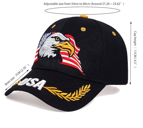 Image of Patriotic-USA-Eagle-Baseball-Caps-Woman-Man-Sun-Hat for 4th-July