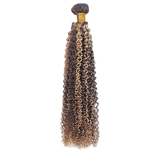 Extensiones de cabello humano rizado con mechas rubias P427 de baja pérdida 2