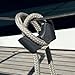FlexLife - FlexTie (4-Pack) -Innovative Multipurpose Boat Fender Hangers for Attachment to Stanchion, Rail or Lifeline (Black)