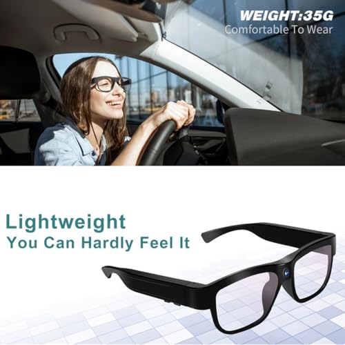 BQXX Camera Glasses Video Recording Glasses Outdoor Hands-Free Recording Body Wearable with Camera HD 1080P for Men Women Outdoor Sport Hiking Biking Can Recording 90 Minutes - image 6