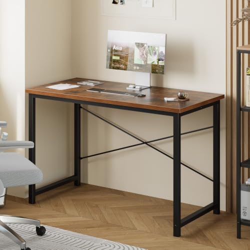 Sweetcrispy 47-Inch Computer Desk for Bedroom, Brown - Image 2