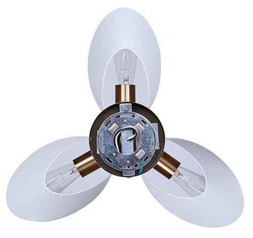 Canarm Daxton 3-Light Semi-Flush Mount Ceiling Light, 20-Inch White and Gold Finish, Mid-Century Modern Lighting Easy Install for Bedroom or Hallway by Canarm - Used condition - Image 4