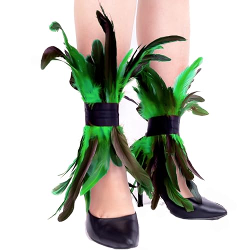 Tobillera de plumas para Halloween y fiestas de disfraces punk 2