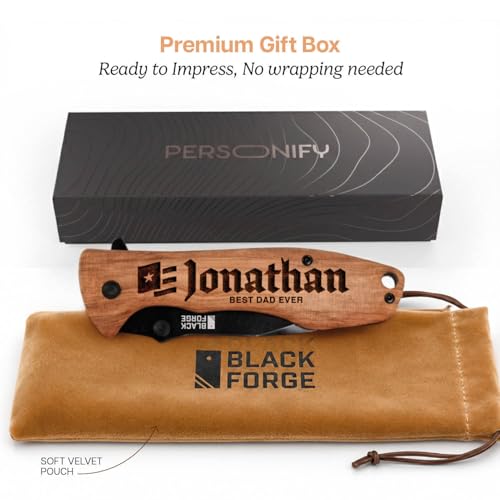 Custom Pocket Knife for Men - Portrait Engraved Wood Custom Gifts For Men - Image 5