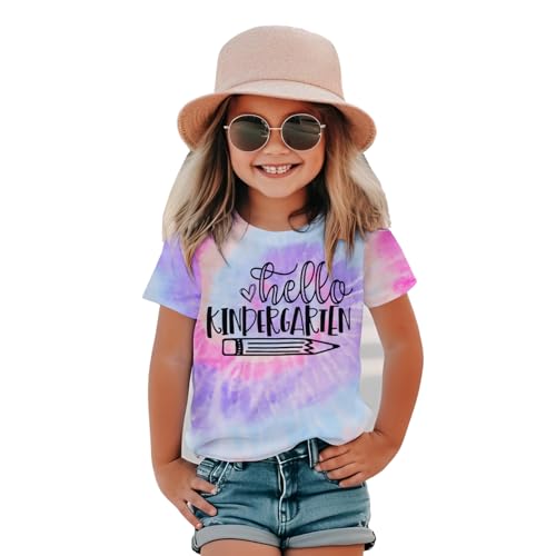 Image of MODNTOGA Kid Girl Boy First Day of School Shirt Back to School T-Shirt Hello Kindergarten 1st 2nd 3rd Grade Graphic Tee Tops