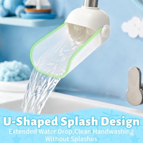 Image of Faucet Extender for Kitchen and Bathtub Sink, Universal Sink Handle Extenders, Fun Hand-Washing for Kids (White)