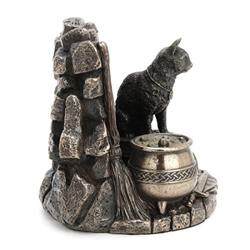 Estatua gato negro bronce antiguo 4.875 pulg miniatura 7