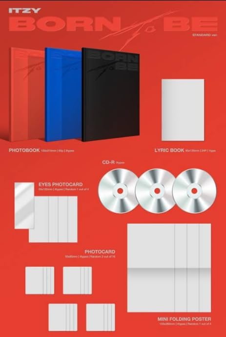 Miniatura 2 de ITZY - BORN TO BE versión limitada KPOP álbum de fotolibro+tarjeta fotográfica+postal (versión azul estándar)