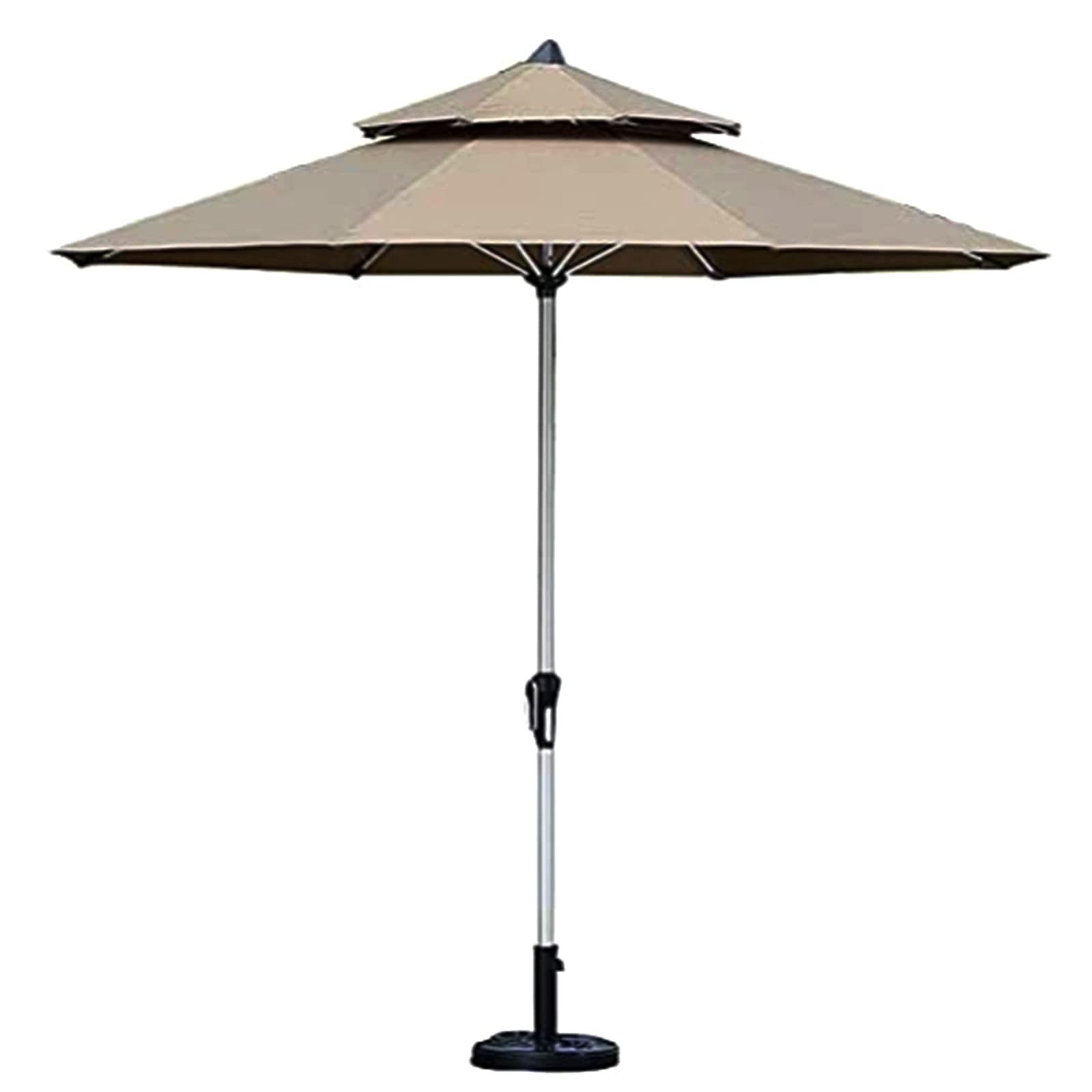 Φ2,7m okrągłe plażę duży ogrodowy Parasol, aluminiowa kolumna środkowa, multi funkcjonalne podwójne osłona słoneczne, korba ręczna, odpowiedni basen, plaża, taras, ogród podstawą z bazą