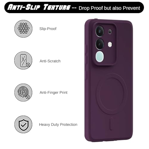 Image of Back Cover | MagFit Ring Design (Non-Magnetic) | Shockproof Case | Anti-Slip Grip | Raised Camera Edges | Slim Protective Case for Vivo T4x 5G / Y29 4G / Y31 Pro 5G / iQOO Z10x 5G (Purple)