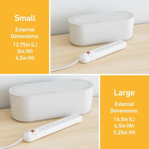 image for D-Line Cable Management Box, Power Strip Holder, Floor Outlet Hider, D