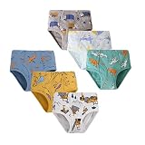 feabtonbd 100% Cotton Boys Briefs Soft Comfortable Dinosaur Truck Toddler Underwear