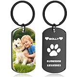 JUBOPE Custom Keychain with Pet Photo Keychain,Memorial Gifts for Loss of Dog,Pet Loss Sympathy Gifts,Dog Remembrance Bereavement Gift (Text2)