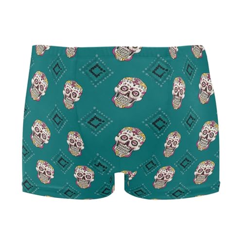 Skull Mens Swim Trunk Swimwear Bathing Suit Swim Brief Square Leg Board Short S B0404367